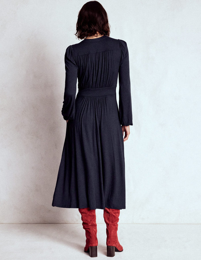 Lily Long Sleeve Midi Dress Navy