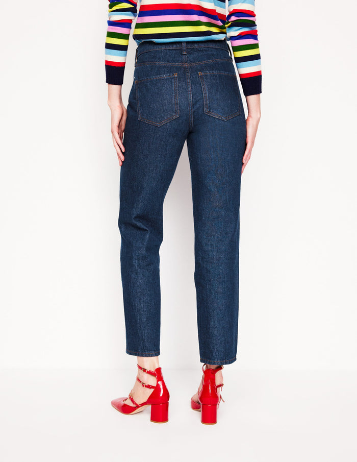 High Rise Rigid Straight Jeans Indigo Rinse