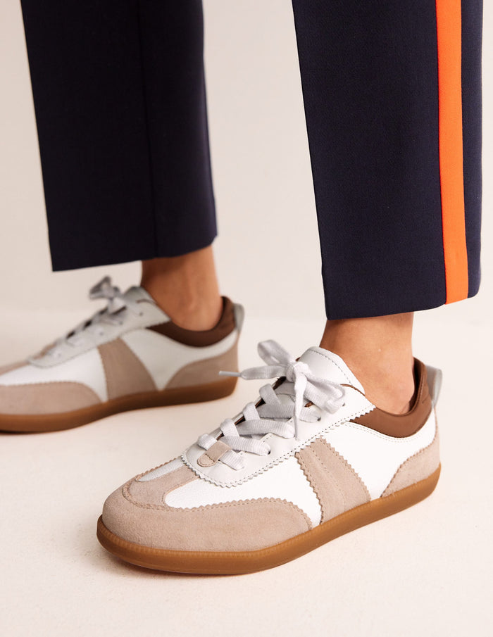 Erin Retro Tennis Trainers White Mix