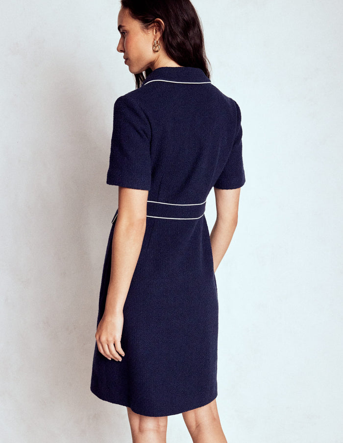 Eda Cotton Shift Dress Navy
