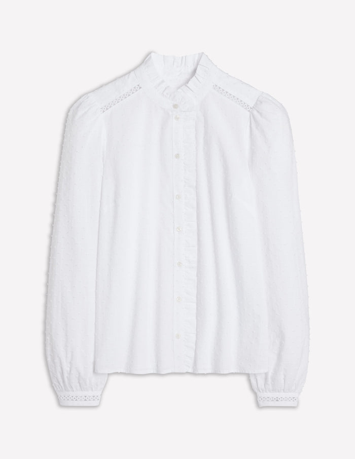 Helena Cotton Dobby Top White