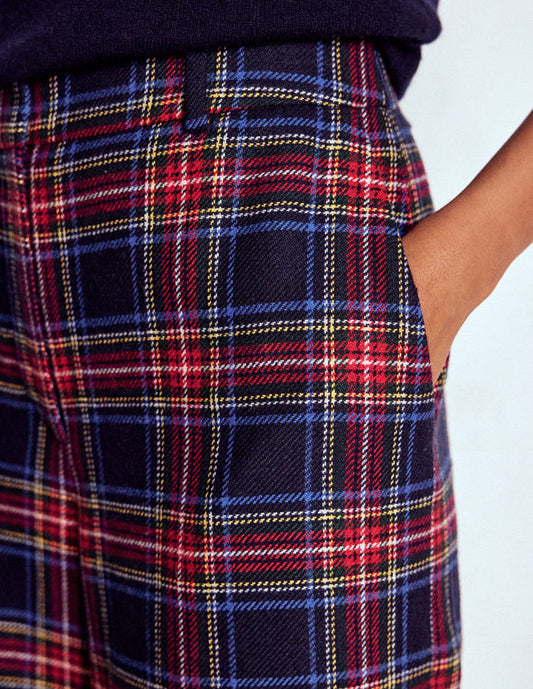 Belgravia Wool Pants Navy, Green and Red Check