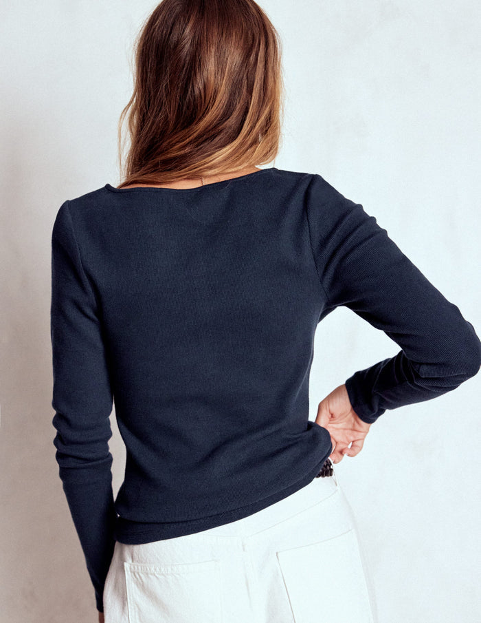 Rib Henley Navy