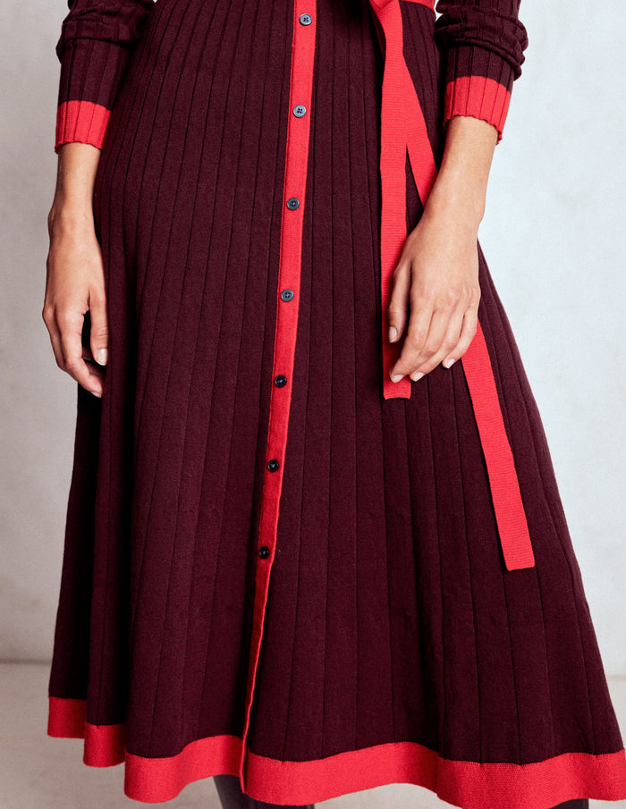 Rachel Knitted Shirt Dress Deep Wisteria