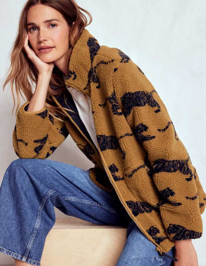 Westminster Borg Jacket Hazelnut Brown, Leaping Tiger
