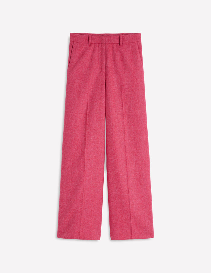 Belgravia Wool Pants Red and Pink Wide Herringbone