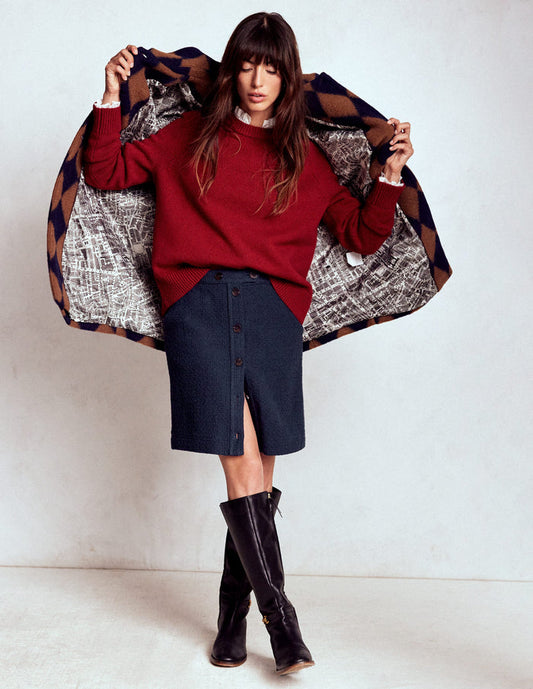 Cecelia Textured Skirt Navy
