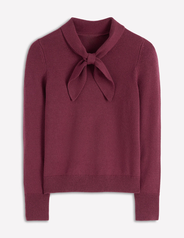 Knitted Bow Sweater Deep Wisteria