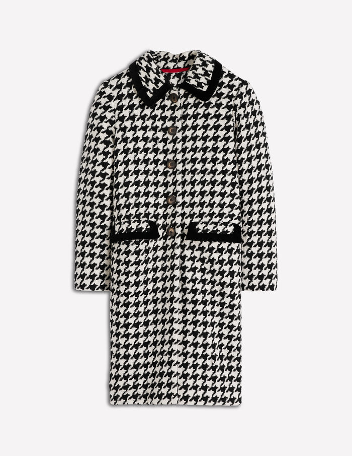 Edinburgh Swing Coat Black Dogstooth