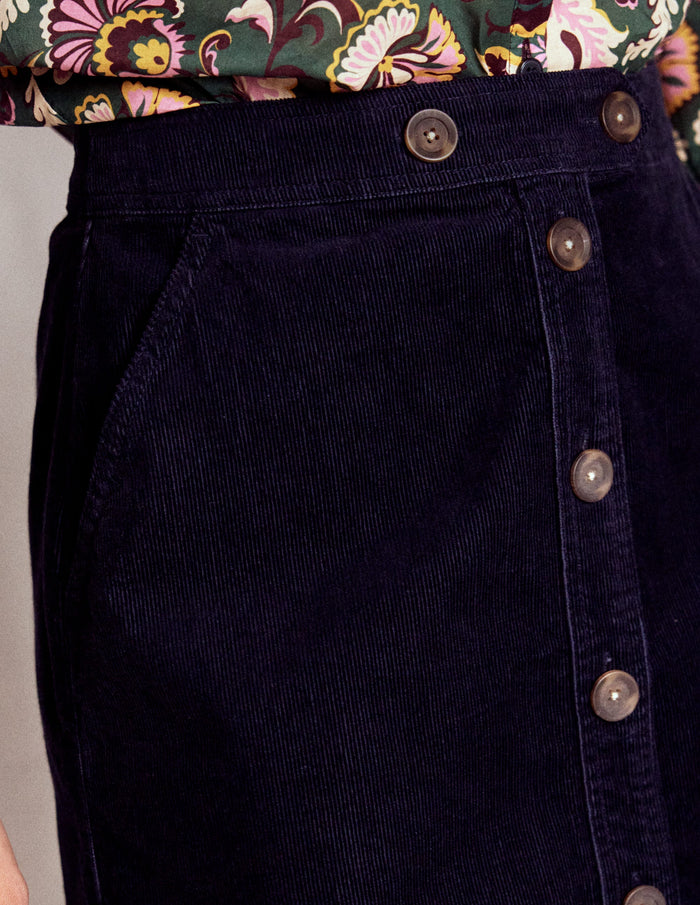 Cecelia Cord Skirt Navy