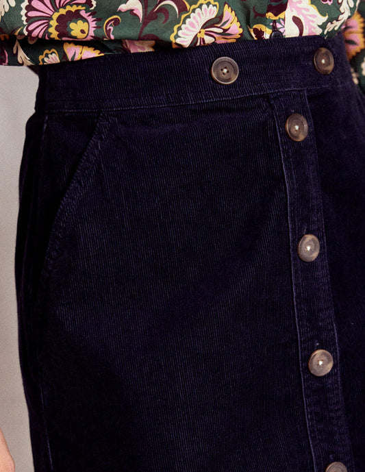 Cecelia Cord Skirt Navy