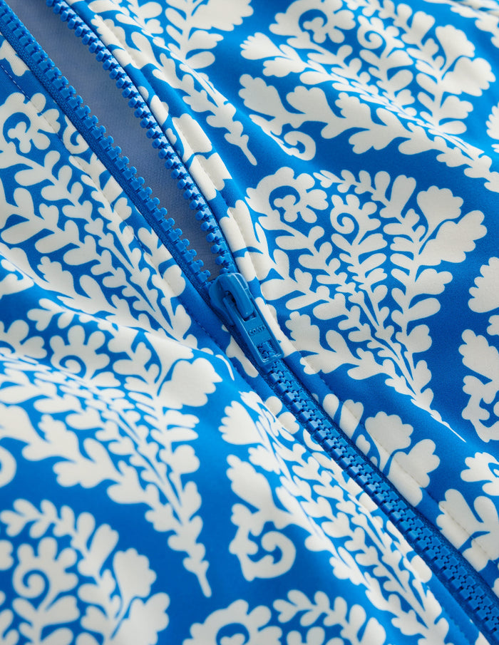 Sporty Raglan Sleeve Swimsuit Bright Blue, Blossomy
