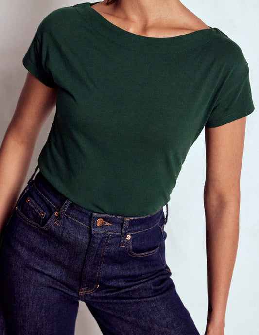 Supersoft Boat Neck T-Shirt Green Pine