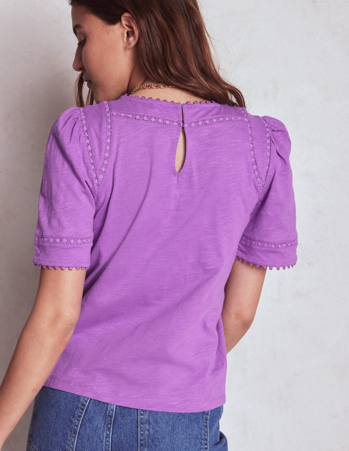 Mila Lace Trim Top Amethyst Pruple