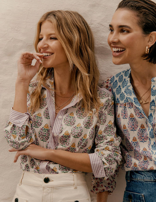 Sienna Cotton Shirt Multi, Wildflower Bouquet