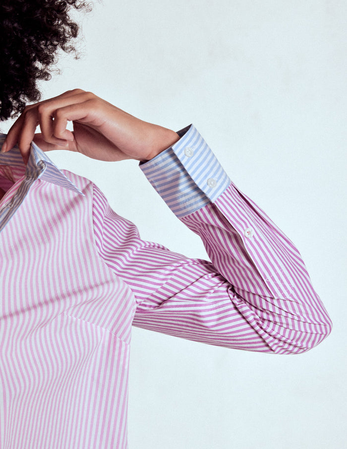 Sienna Cotton Shirt Hotched, Multi Stripe
