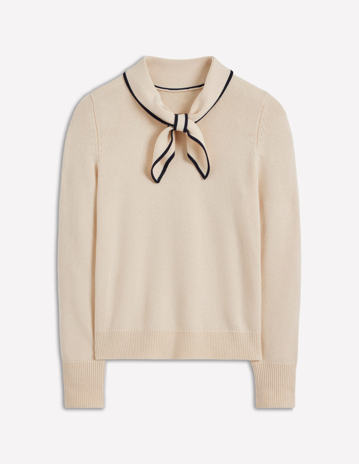 Knitted Bow Sweater Warm Ivory