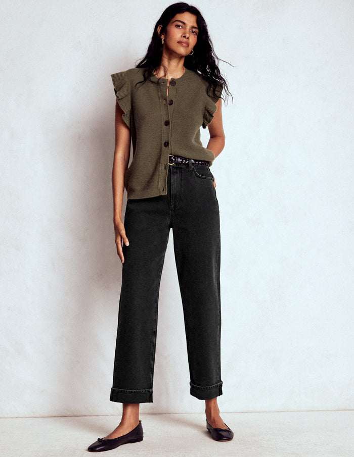 Mid Rise Stretch Jeans Washed Black