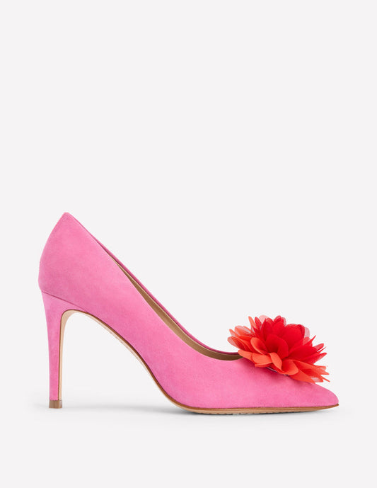 Flower Point Heels Hot Pink