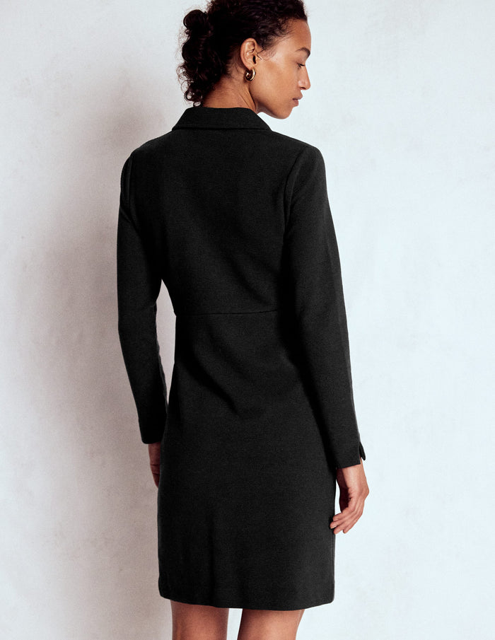 Cam Zip-up Ottoman Dress Black
