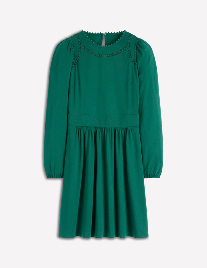 Mila Short Jersey Dress Emerald Night