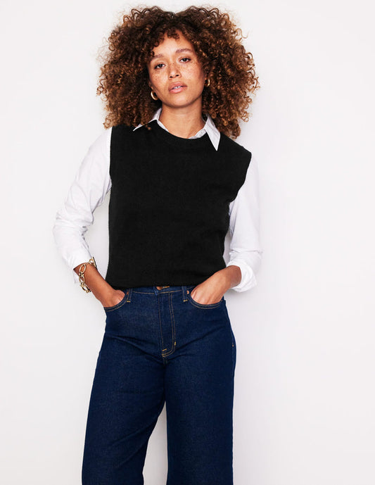 Eva Cashmere Vest Black