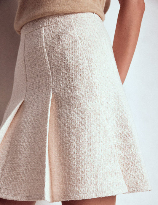 Flippy Textured Skirt White