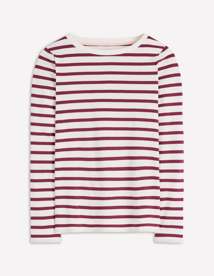 Olivia Long Sleeve Breton Deep Wisteria Stripe