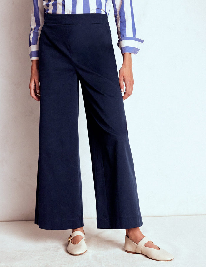 Pull-on Cropped Pants Navy