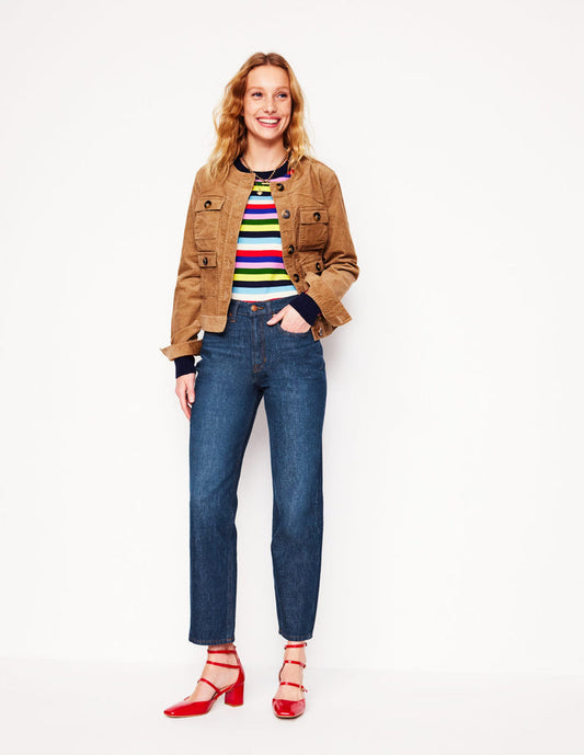 High Rise Rigid Straight Jeans Indigo Rinse