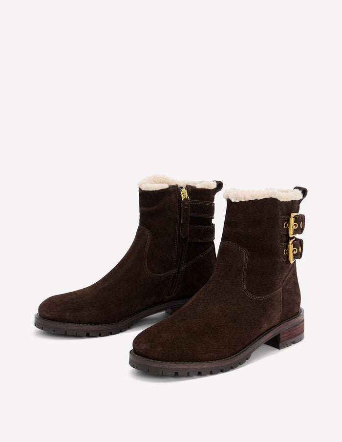 Buckle Ankle Boots Bitter Chocolate