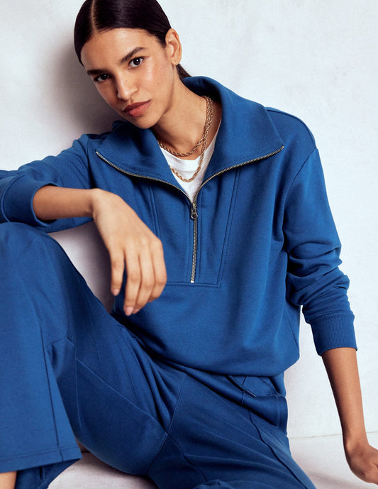 Panelled Half-zip Sweatshirt Tourmaline Blue