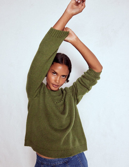 Fluffy Chunky Sweater Woodland Green
