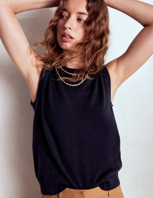 Eva Cashmere Vest Navy