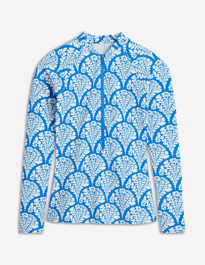 Sun Safe Raglan Rash Vest Bright Blue, Blossomy