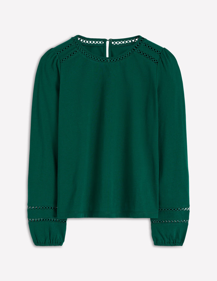 Flo Trim Detail Top Emerald Night