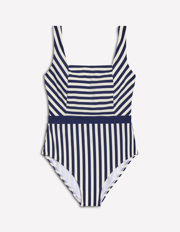 Lefkada Square Neck Swimsuit Navy/Ivory
