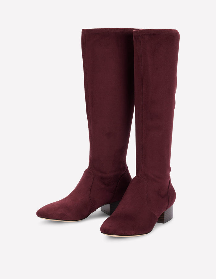 Flat Stretch Knee Boots Chestnut
