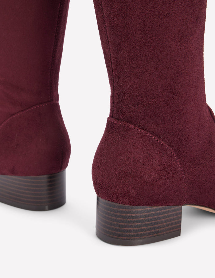 Flat Stretch Knee Boots Chestnut