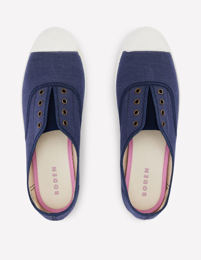 Laceless Canvas Plimsoll Navy