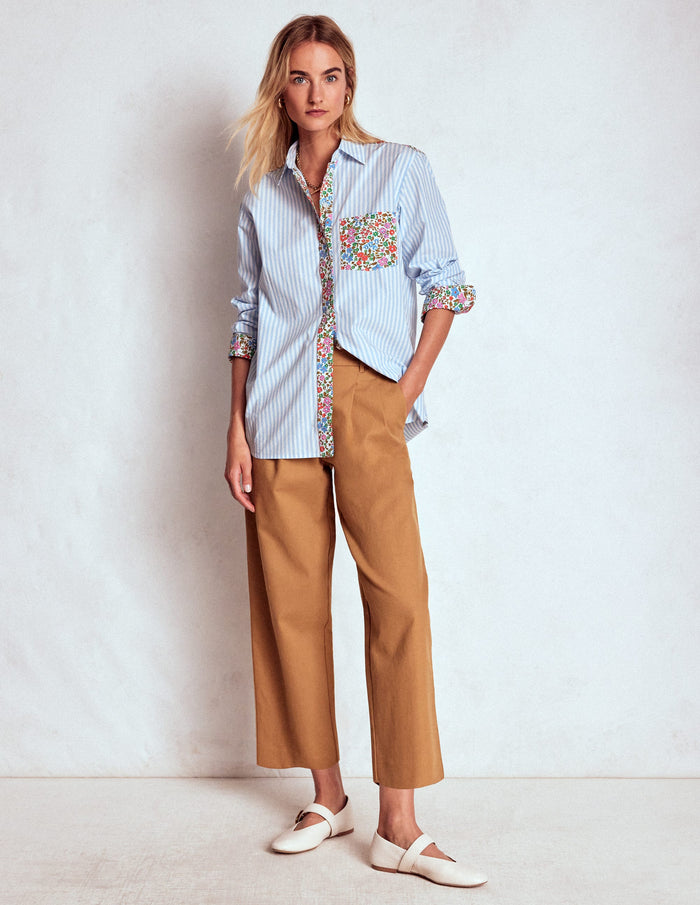Sadie Relaxed Cotton Shirt Blue Stripe, Flowerbed Hotch
