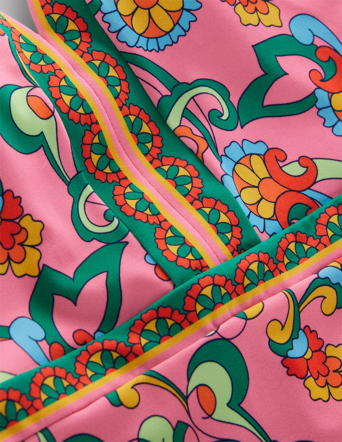 Ios V Panel Swimsuit Pink Rose, Foliage Trail