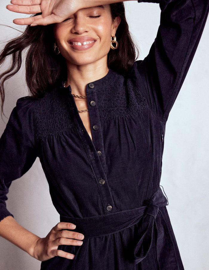 Cecily Cord Midi Dress Navy
