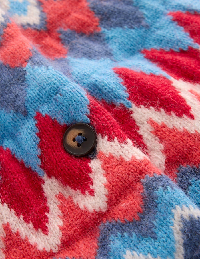 Edie Fair Isle Cardigan Blue Fair Isle