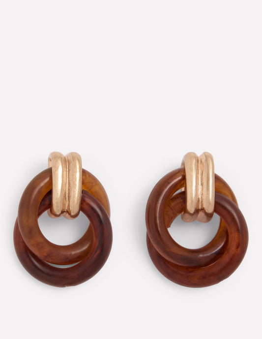 Double Twist Earrings Brown Tort