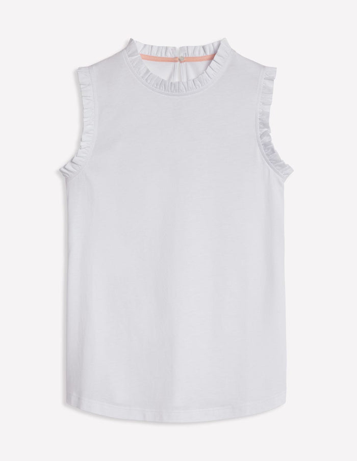 Supersoft Frill Detail Vest White