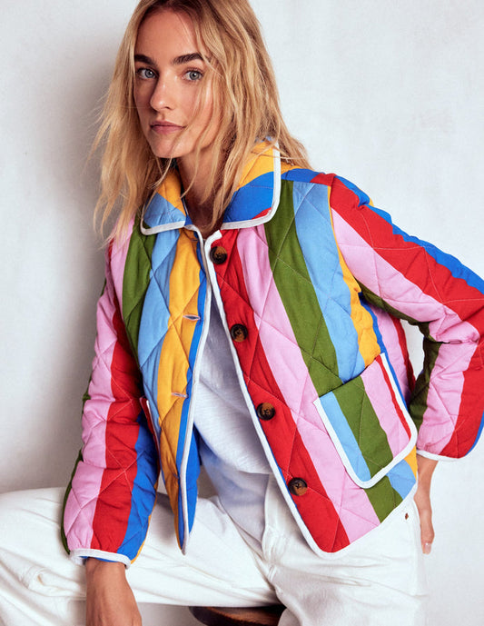 Fitzrovia Quilted Jacket Rainbow Stripe