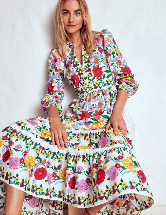 Violet Midi Dress Multi, Dahlia Trail