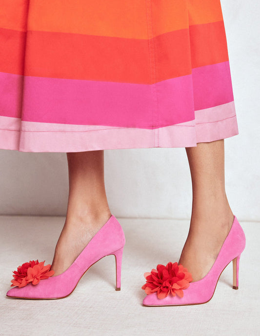 Flower Point Heels Hot Pink
