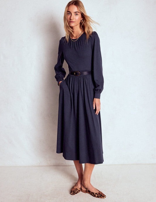 Alexandra Jersey Midi Dress Navy